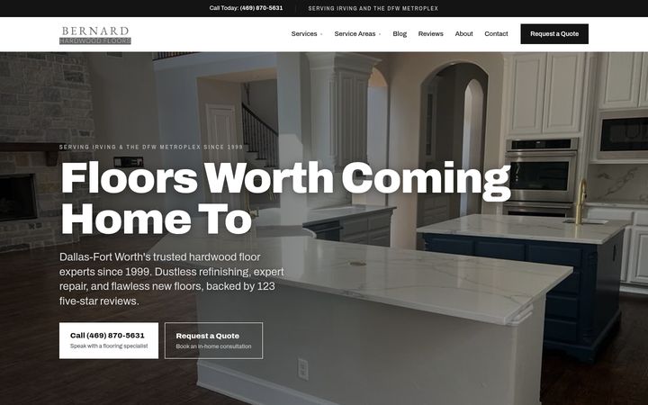 Bernard Hardwood Floors website by Draft First Sites