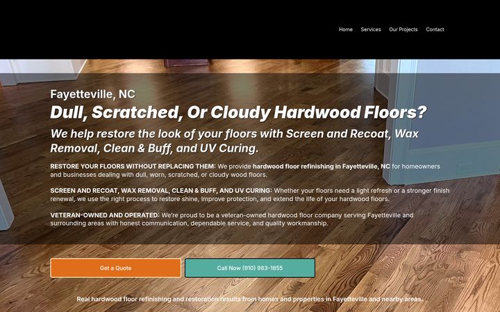 Surgeon's Hardwood Floors website by Draft First Sites